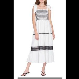 En Saison Smocked black and white maxi dress